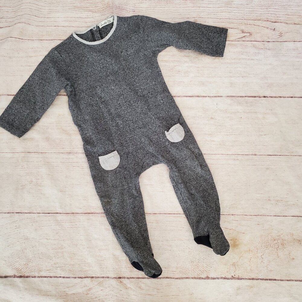 Juste Cle gray footed playsuit sleeper babygrow sz 86 (18-24m)